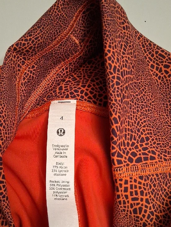 lululemon athletica Orange Textured Cropped Leggings - Picture 2 of 7